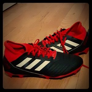 Adidas Black and Red Predator Soccer shoes